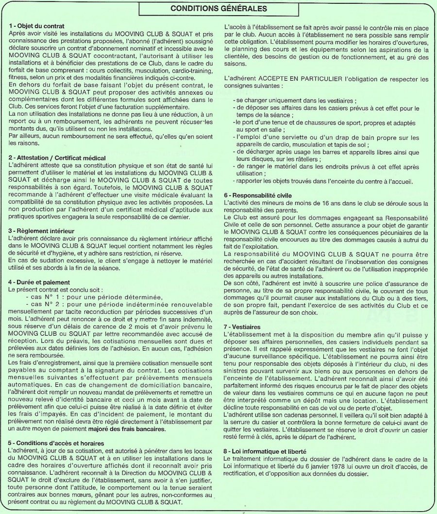 Conditions générales d'abonnement